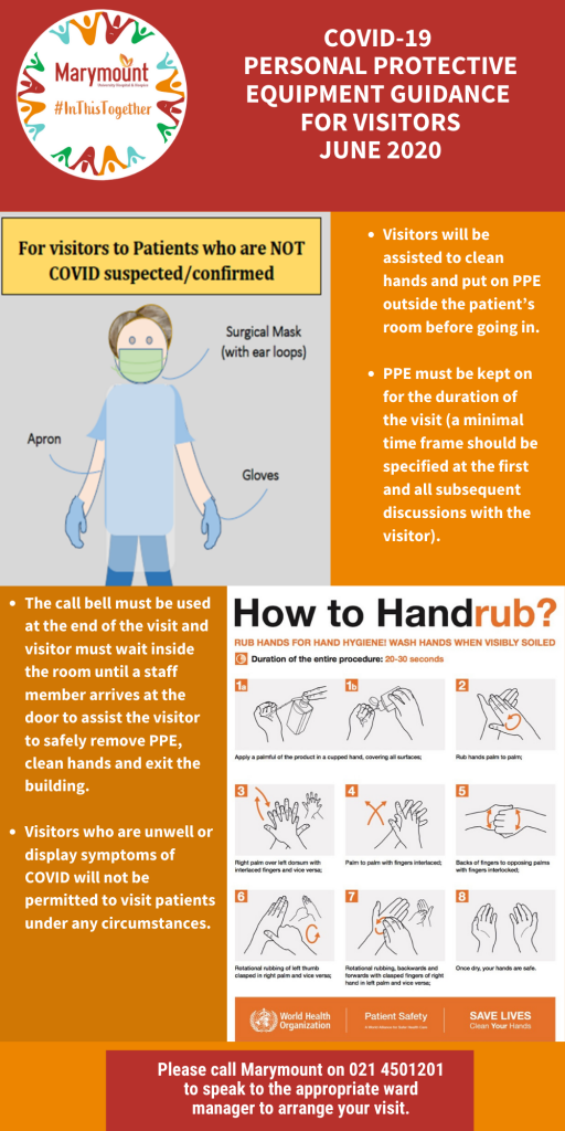 PPE Visitors Infographic - Marymount University Hospital & Hospice