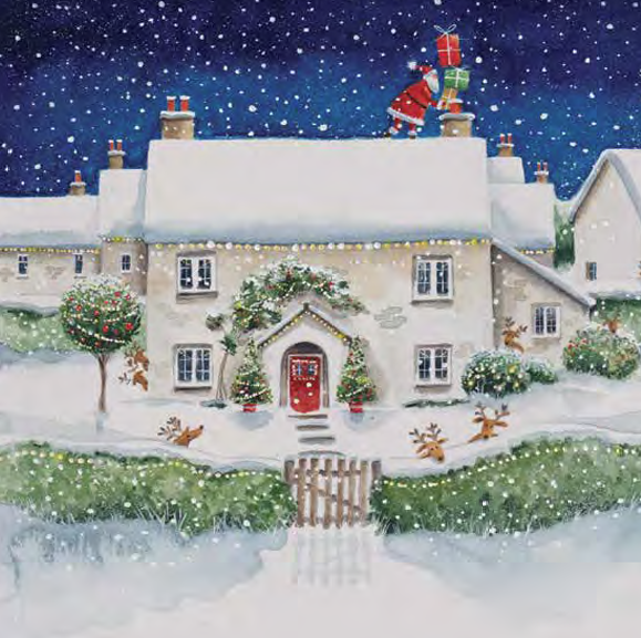 Christmas Cards - Santa Clause On The Roof