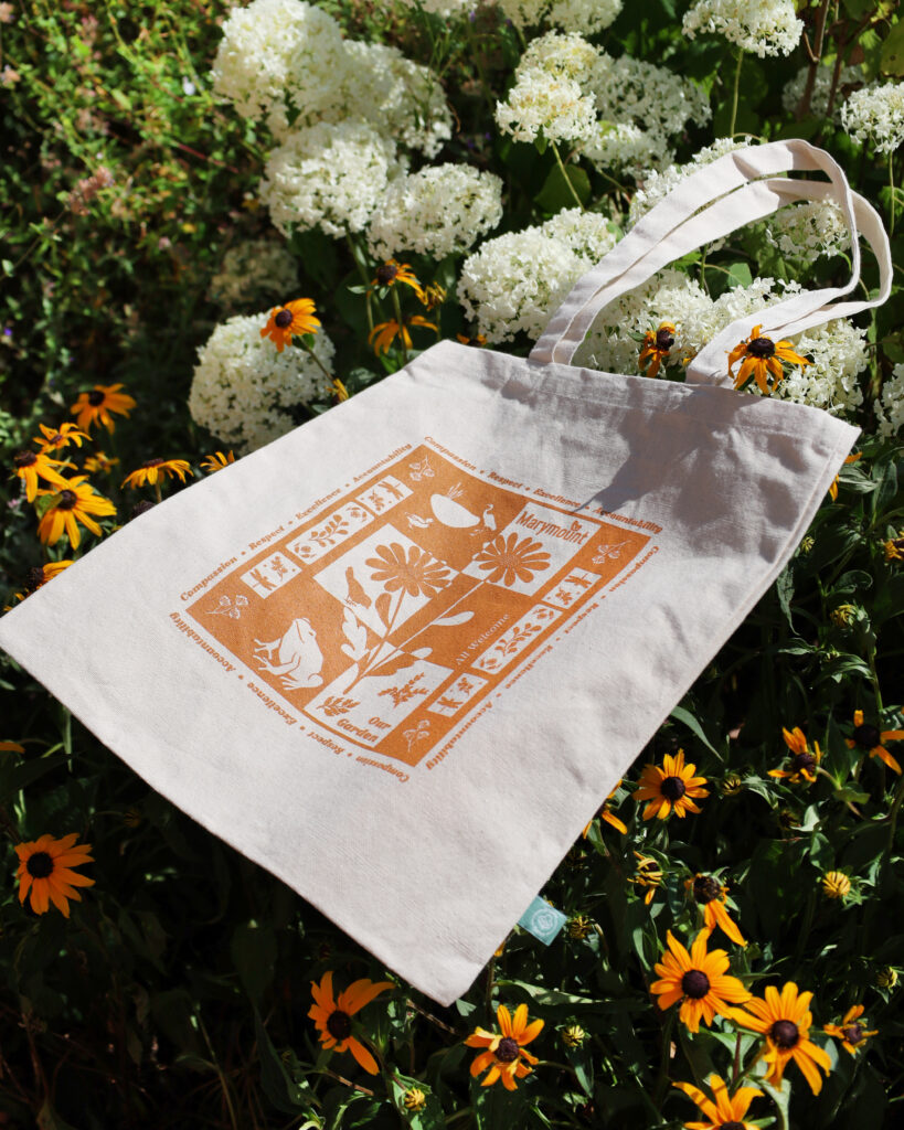 Our Garden Orange Screen Printed Organic Cotton Tote Bag